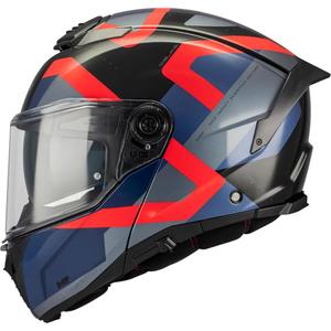 Klappbarer Motorradhelm MT Atom 2 SV Dexter B15 blau-schwarz-rot