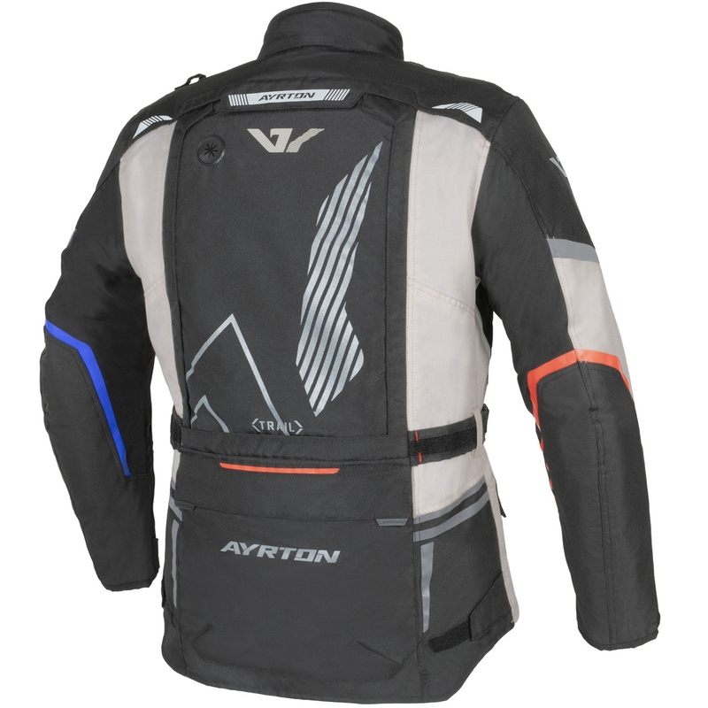 Ayrton Trail Motorradjacke weiß-schwarz-rot-blau-grau