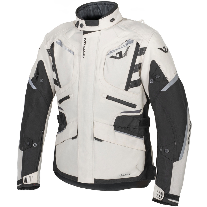 Ayrton Trail Motorradjacke weiß-schwarz-grau