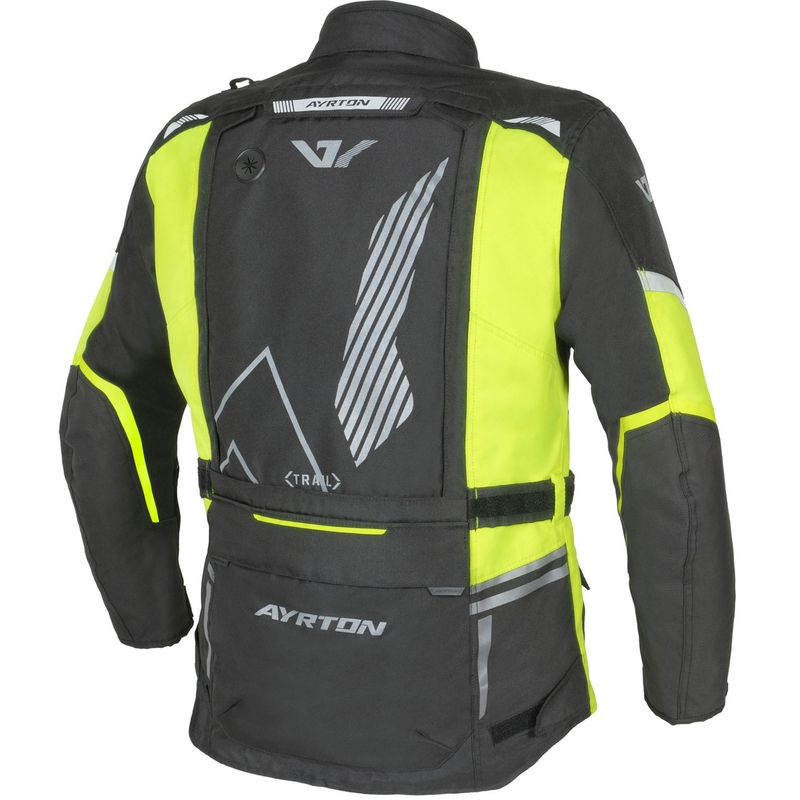 Ayrton Trail Motorradjacke schwarz-fluoreszierend gelb-grau