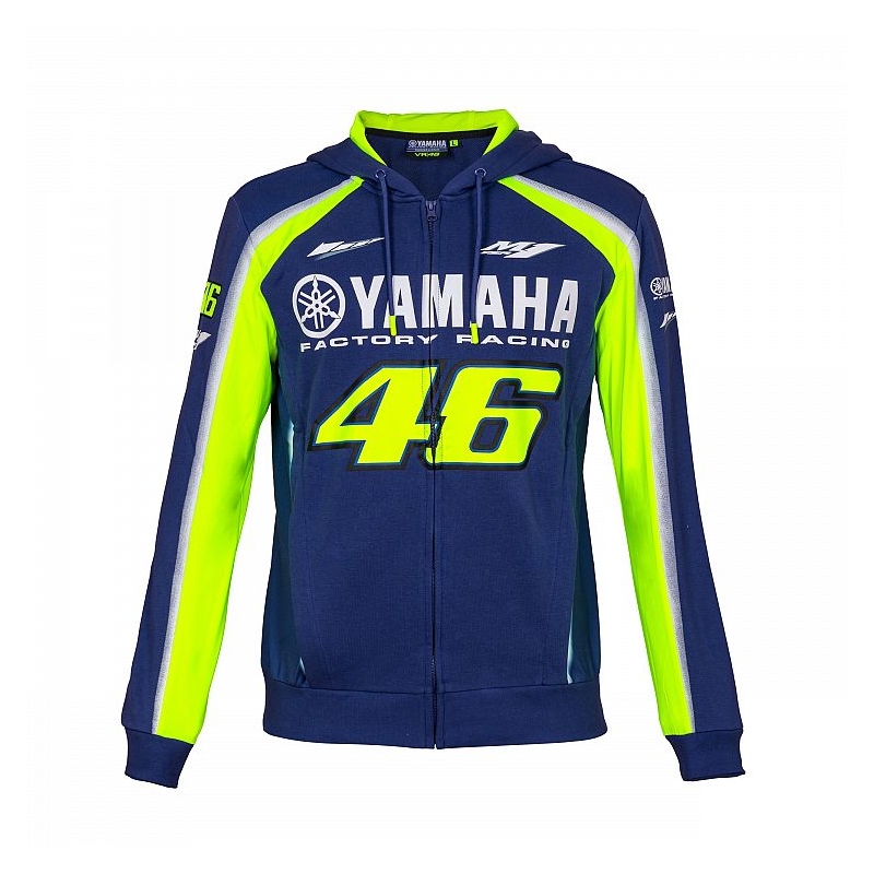 Sweatshirt VR46 Valentino Rossi Fleece Yamaha blau-gelb