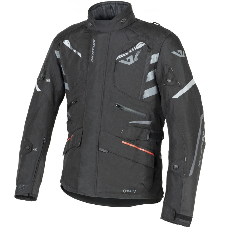 Ayrton Trail Motorradjacke schwarz-grau-rot