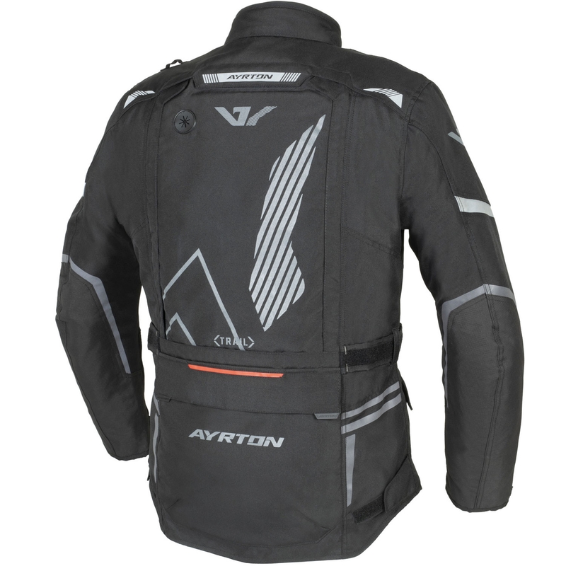 Ayrton Trail Motorradjacke schwarz-grau-rot