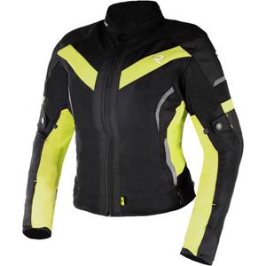 Damen-Motorradjacke Street Racer Betty II Air Schwarz-Fluogelb