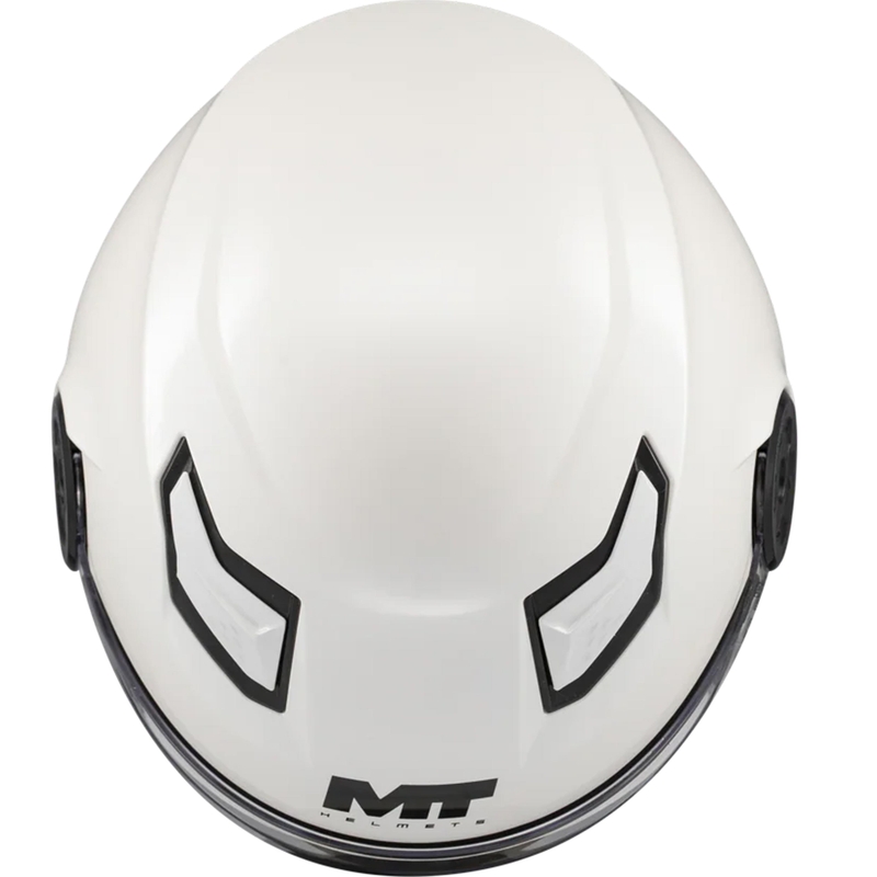 Kinder-Motorradhelm MT Lite Pure A0, offen, weiß