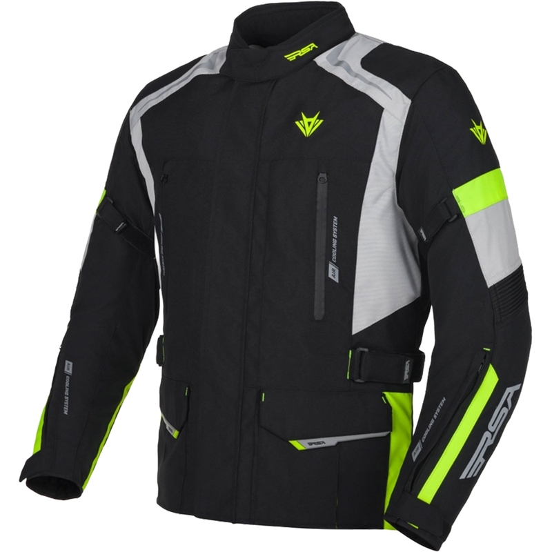 Motorradjacke RSA EXO 2 schwarz-grau-fluo gelb