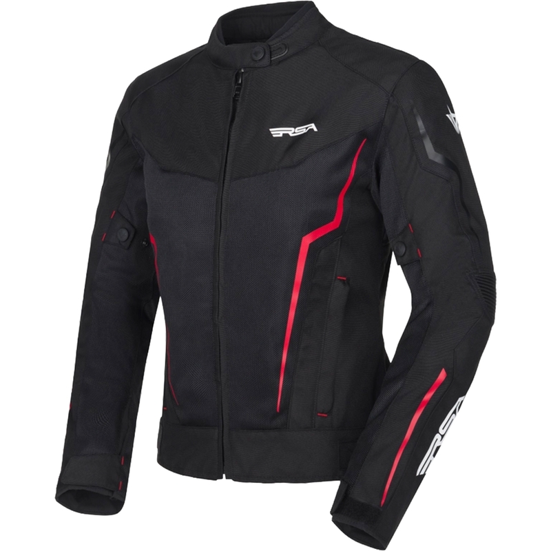 RSA Bolt Damen-Motorradjacke schwarz-weiß-rot