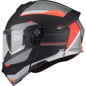Klappbarer Motorradhelm MT Genesis SV Raccoon B5 schwarz-rot