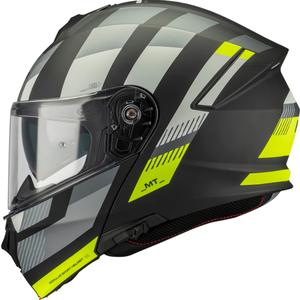Klappbarer Motorradhelm MT Genesis SV Stroke B13, matt schwarz-grau-fluoreszierend gelb