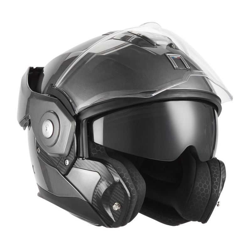 NOX PREMIUM Spinner Klapphelm für Motorräder, mattes Titan