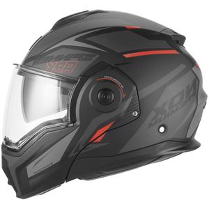 Klappbarer Motorradhelm NOX PREMIUM Spinner Ark matt schwarz-rot