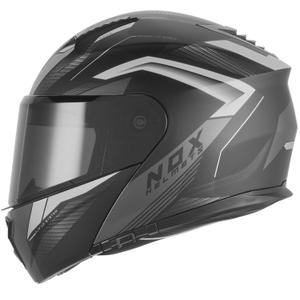 Klappbarer Motorradhelm NOX N968 Shift, matt schwarz-silber