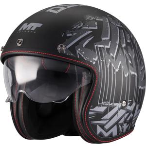 Offener Motorradhelm MT Lemans 2 SV S Dystopic B12 matt schwarz-grau