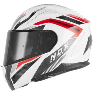 Klappbarer Motorradhelm NOX N968 Shift weiß-rot