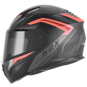 Klappbarer Motorradhelm NOX N968 Shift, matt schwarz-rot