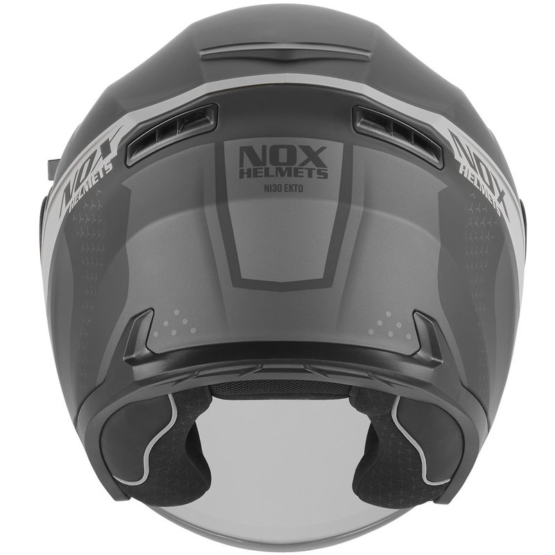 Offener Motorradhelm NOX N130 EKTO matt schwarz-silber