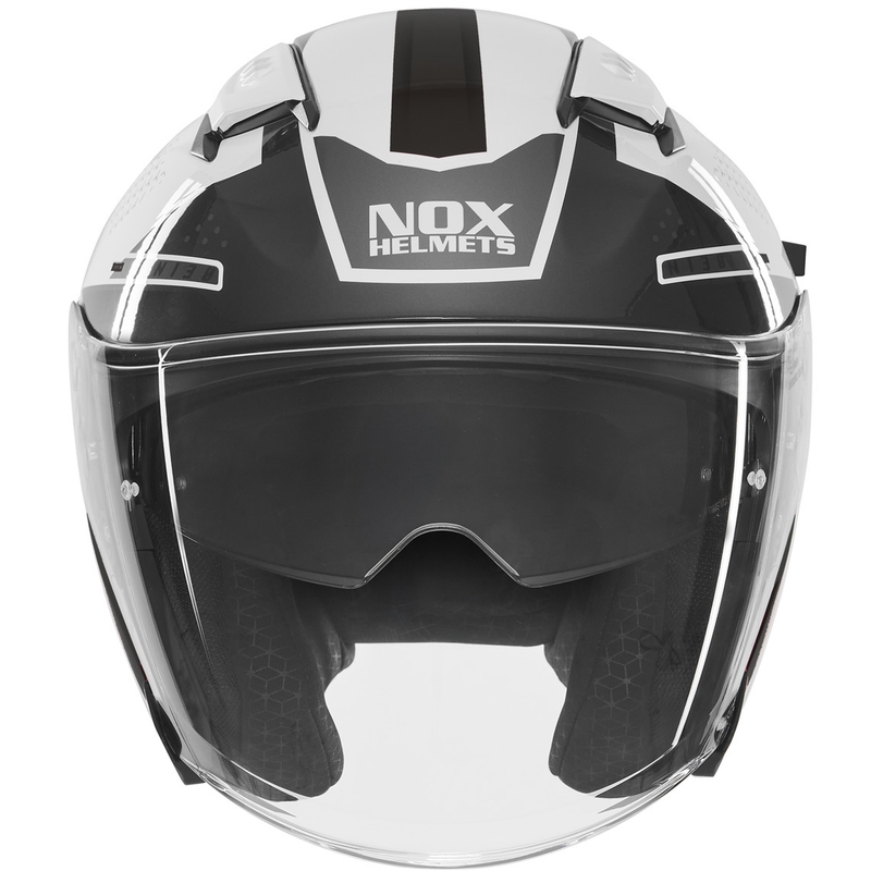 Offener Motorradhelm NOX N130 EKTO weiß-schwarz