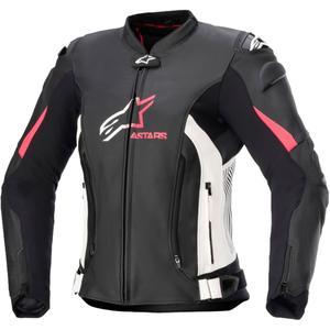 Damen-Motorradjacke Alpinestars GP PLUS 4 schwarz-weiß-rosa