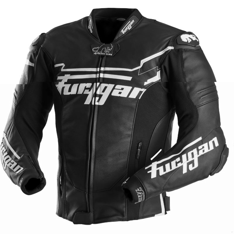Furygan Sirius Leder Motorradjacke schwarz-weiß