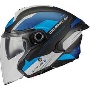 Offener Motorradhelm MT Cosmo SV Icarus B7 matt schwarz-blau-grau