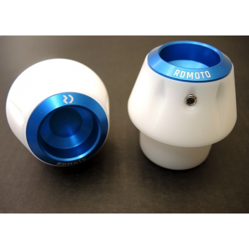 Crash protectors RDMOTO weiß with blue caps