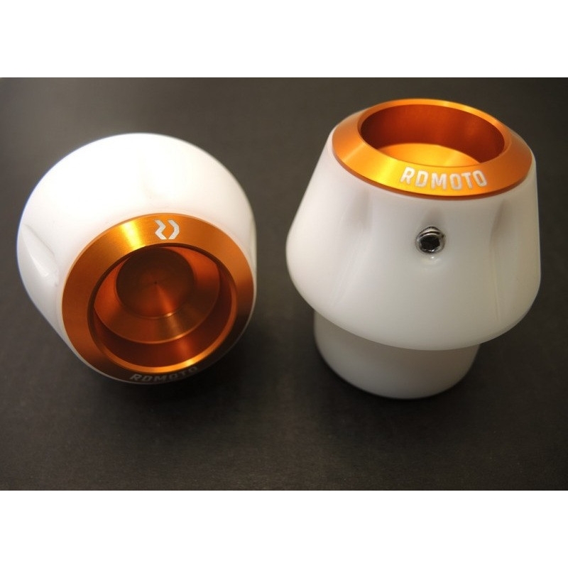 Crash protectors RDMOTO weiß with orange caps