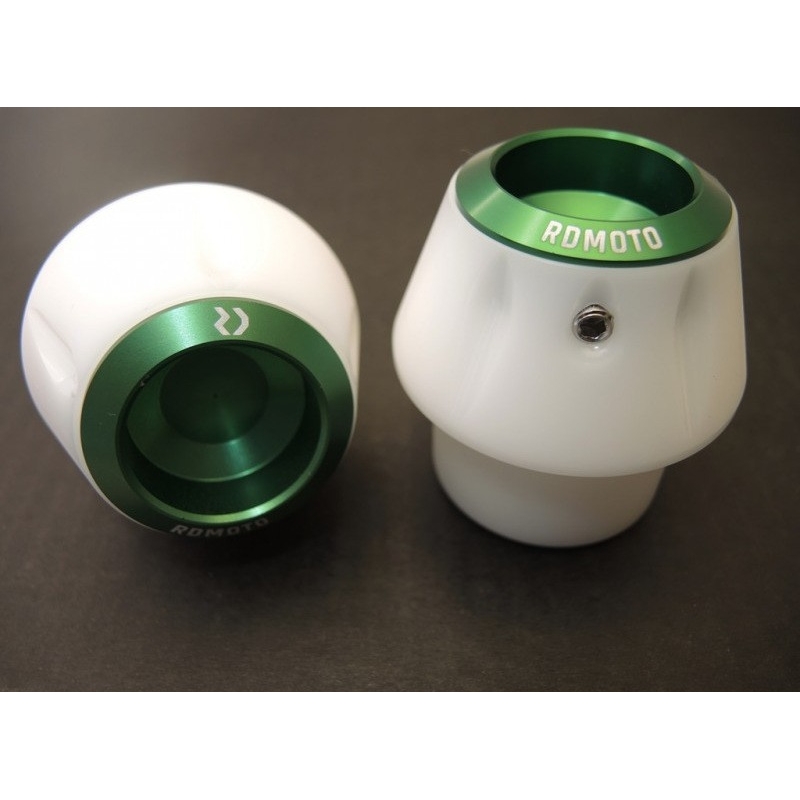 Crash protectors RDMOTO weiß with green caps