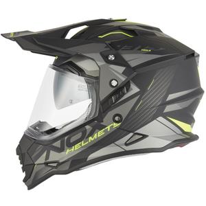 Enduro-Motorradhelm NOX N312 Track, matt schwarz-fluoreszierend gelb