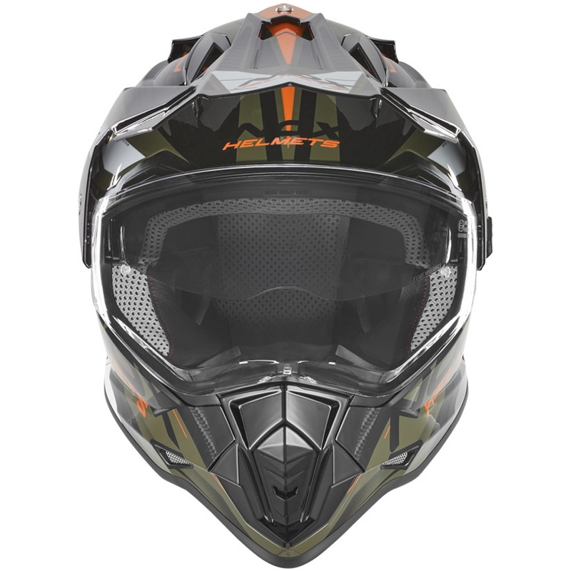 Enduro-Motorradhelm NOX N312 Track Khaki-Orange