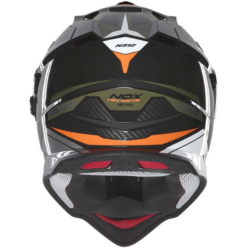 Enduro-Motorradhelm NOX N312 Track Khaki-Orange