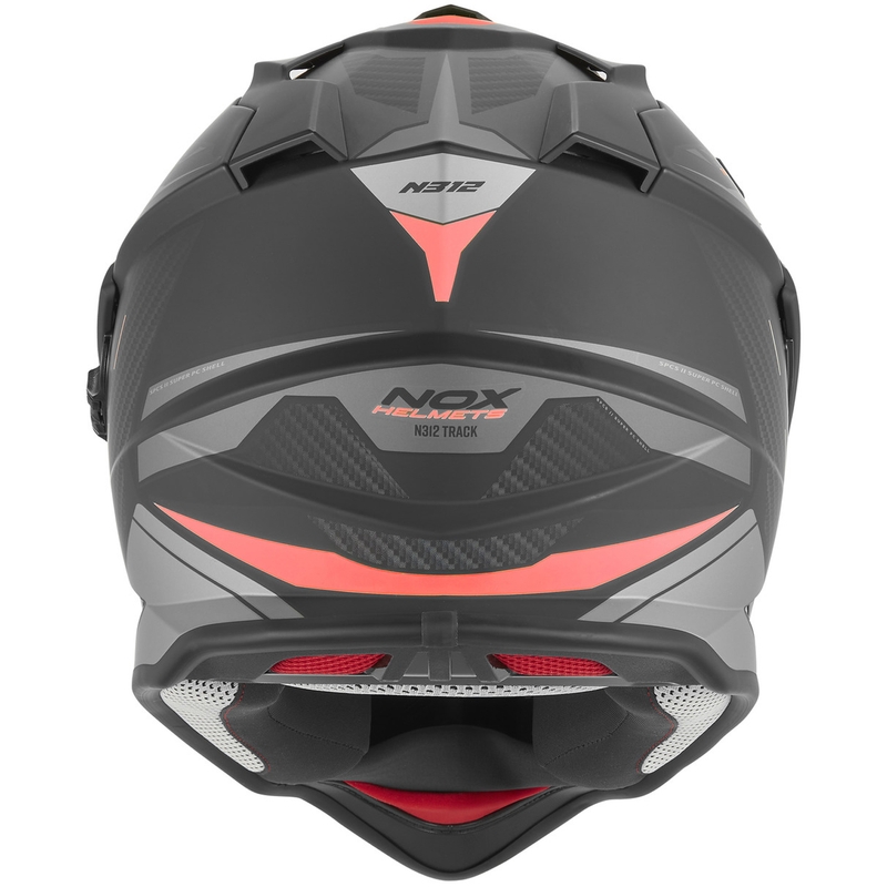 Enduro-Motorradhelm NOX N312 Track, matt schwarz-rot