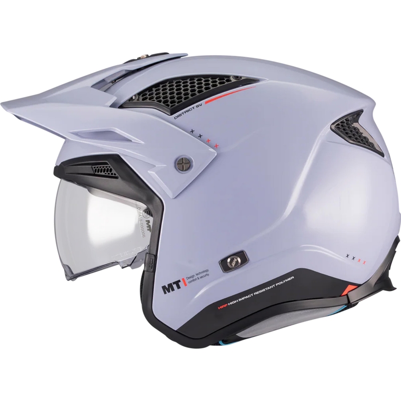Offener Trial-Motorradhelm MT District SV S Soul C17 grau-schwarz
