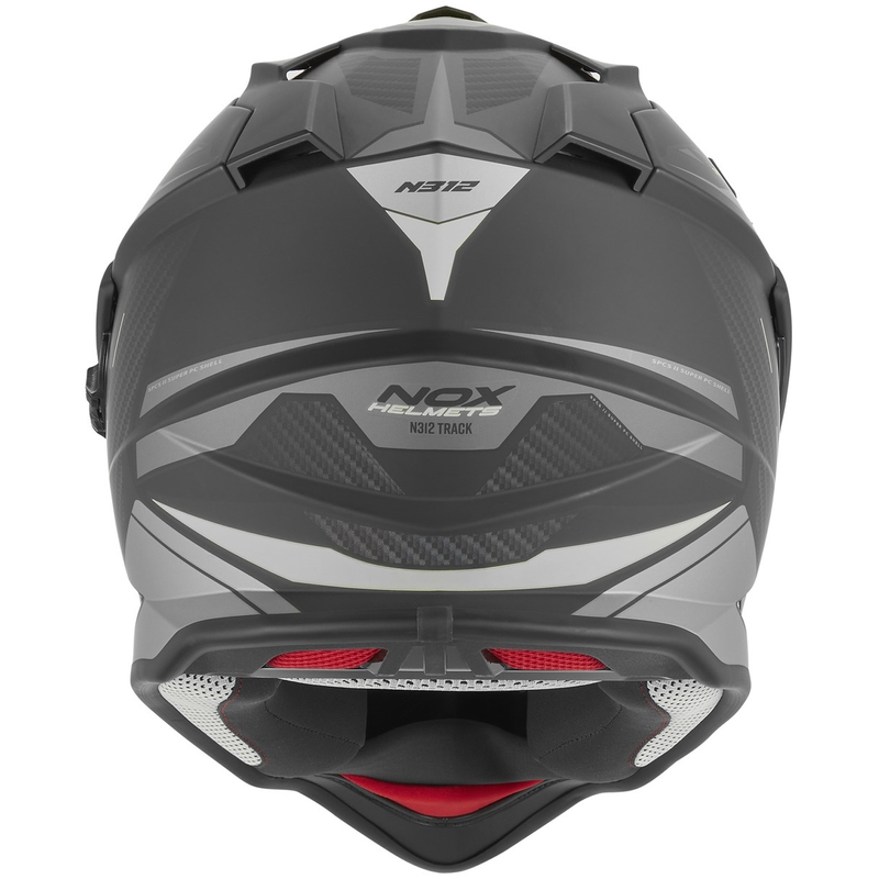 Enduro-Motorradhelm NOX N312 Track, matt schwarz-silber