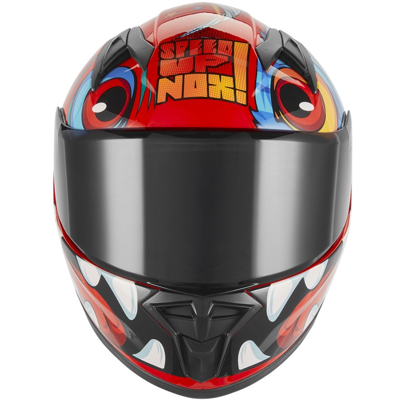 NOX N731 Scrappy Kinder-Integralhelm, rot-mehrfarbig