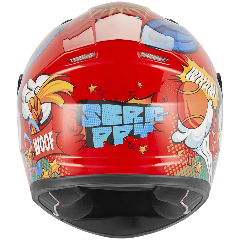 NOX N731 Scrappy Kinder-Integralhelm, rot-mehrfarbig