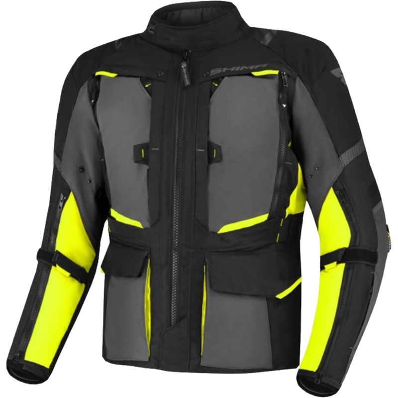 Motorradjacke Shima Hero 2.0 schwarz-grau-fluo gelb