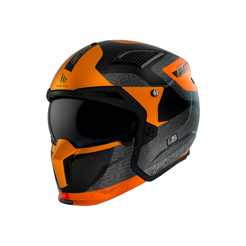 Offener Helm mit Visier MT Streetfighter SV Totem B4 schwarz-grau-orange - II. Qualität