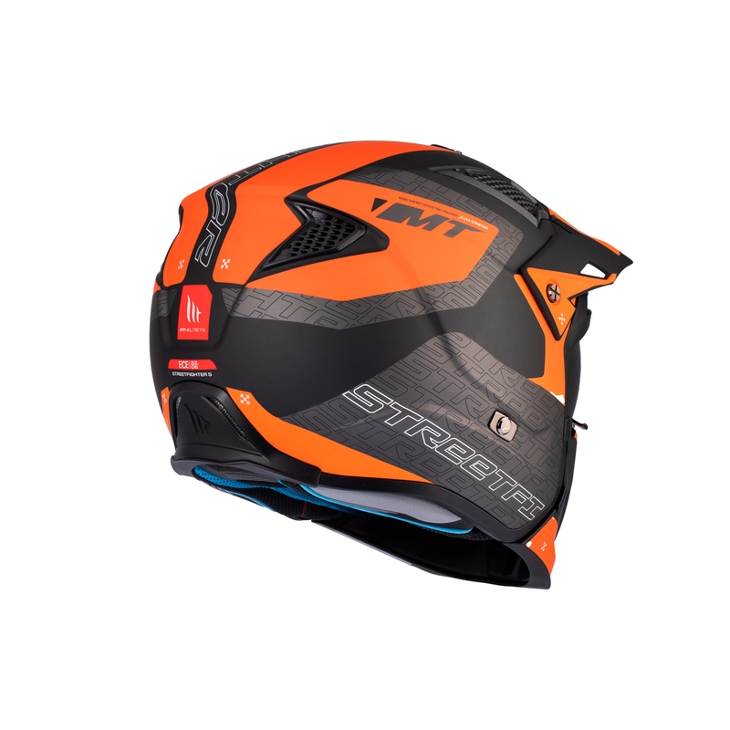 Offener Helm mit Visier MT Streetfighter SV Totem B4 schwarz-grau-orange - II. Qualität