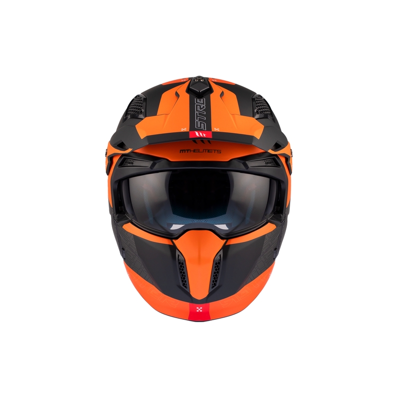 Offener Helm mit Visier MT Streetfighter SV Totem B4 schwarz-grau-orange - II. Qualität