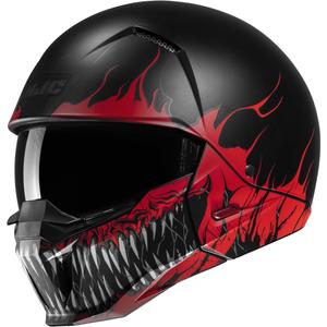 Offener Helm mit Visier HJC i20 Scraw MC1SF weiß-rot-schwarz - II. Qualität
