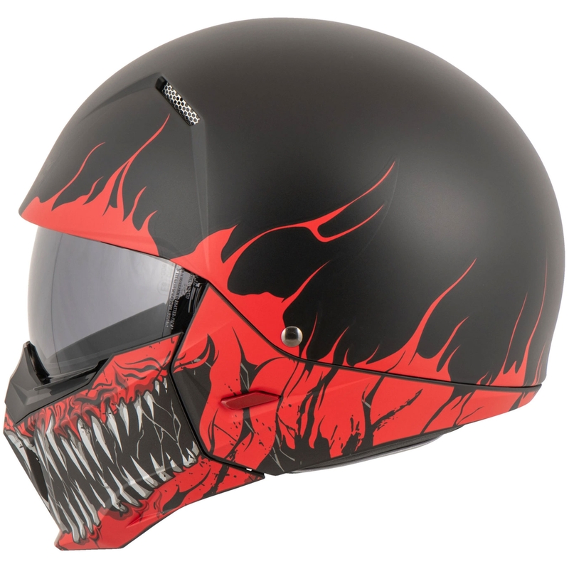 Offener Helm mit Visier HJC i20 Scraw MC1SF weiß-rot-schwarz - II. Qualität