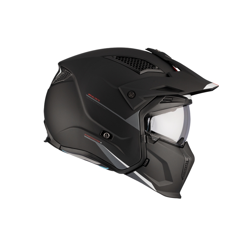 Offener Helm mit Maske MT Streetfighter SV S Solid A1 schwarz matt mit Iridium-Visier - II. Qualität