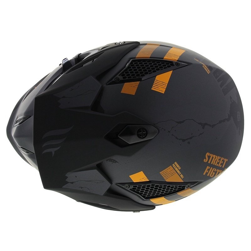 Offener Helm mit Maske MT Streetfighter SV S Skull A12 grau-orange mit Iridium-Visier - II. Qualität