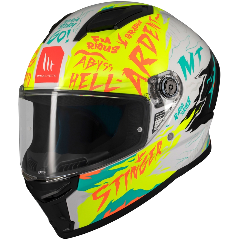 Integralhelm MT Stinger 2 Ardent weiß-gelb - II. Qualität
