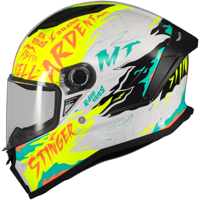 Integralhelm MT Stinger 2 Ardent weiß-gelb - II. Qualität