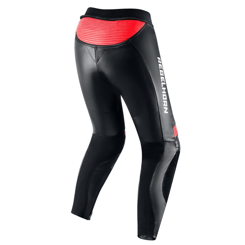Rebelhorn Rebel Damen-Motorradhose weiß-rot-schwarz - II. Qualität