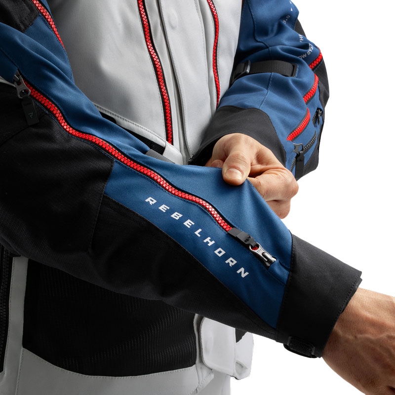Motorradjacke Rebelhorn Hardy 3.0 blau-grau-rot - II. Qualität