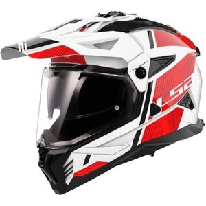 Enduro Motorradhelm LS2 MX702 PIONEER II HILL weiß-rot