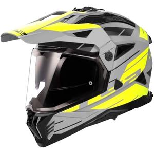 Enduro-Motorradhelm LS2 MX702 PIONEER II NAMIB grau-fluo gelb