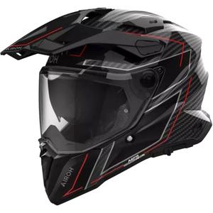 Enduro Motorradhelm Airoh Commander 2 Carbon Stylish schwarz-rot